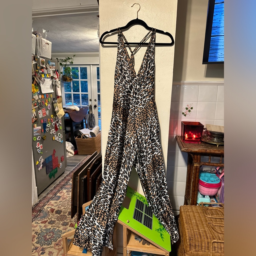VANITY FAIR 1960's/1970's Leopard Print Loungewear Jumpsuit Size 32